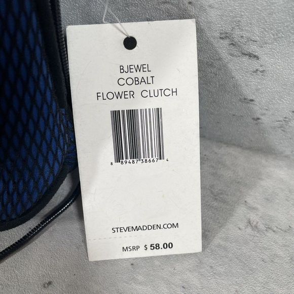 NEW STEVE MADDEN‎ BJEWEL FLAP WALLET BAG PURSE CLUTCH BLUE STITCH MSRP $58 - Picture 5 of 15